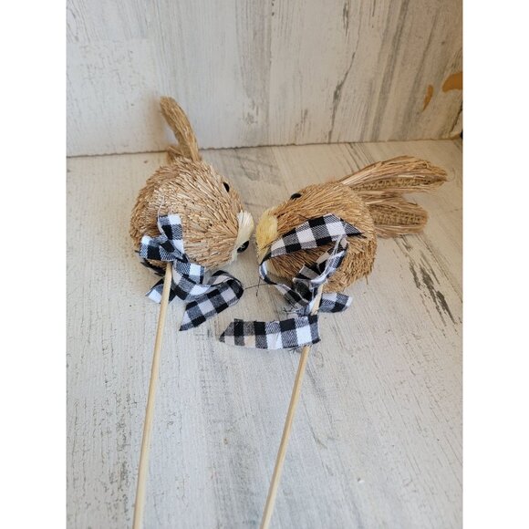 Bristle easter bunny head pick set bow plaid rabbit - Picture 10 of 10